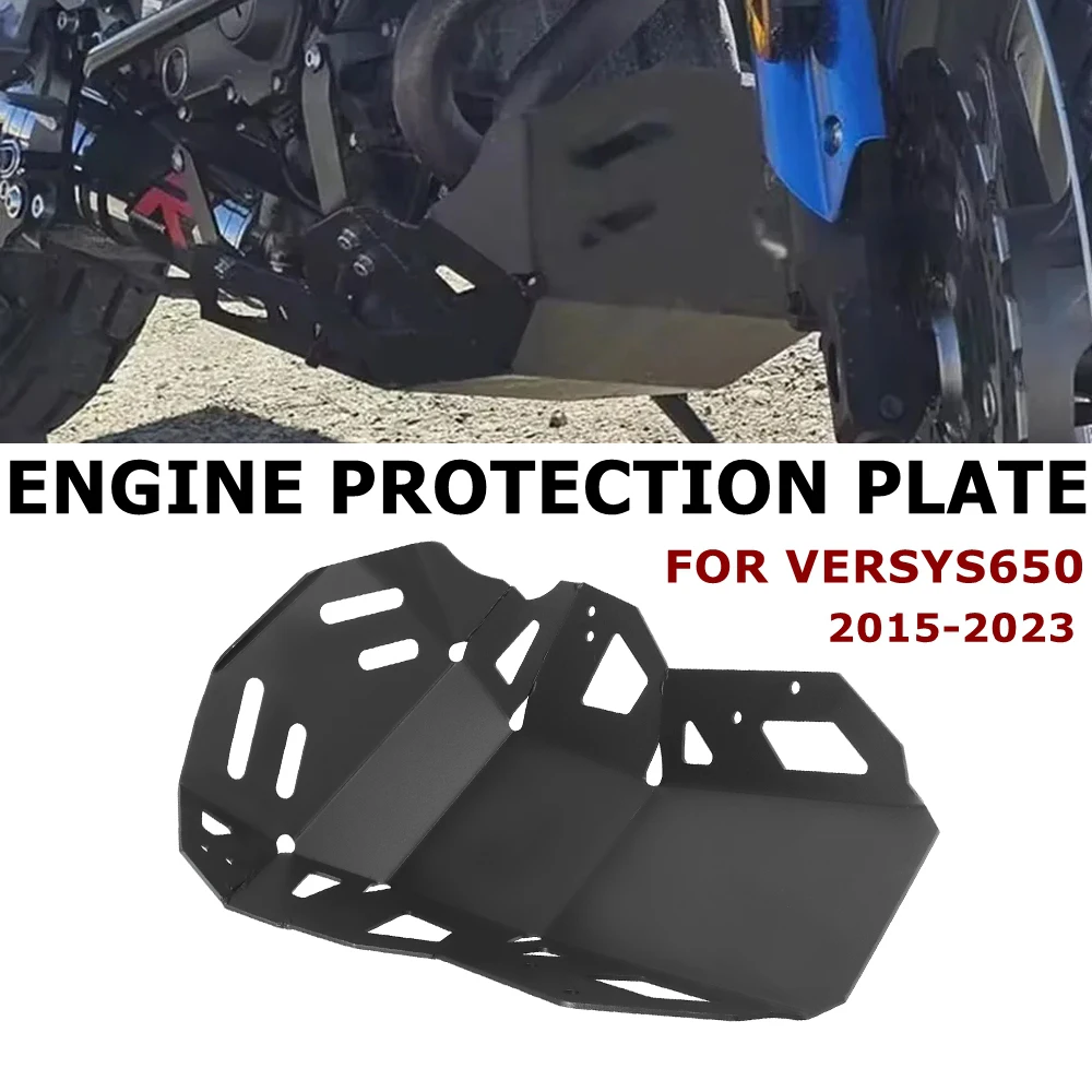 

For KAWASAKI Versys650 KLE650 2015-2023 VERSYS KLE 650 Motorcycle Skid Plate Engine Guard Cover Chassis Belly Pan Protector