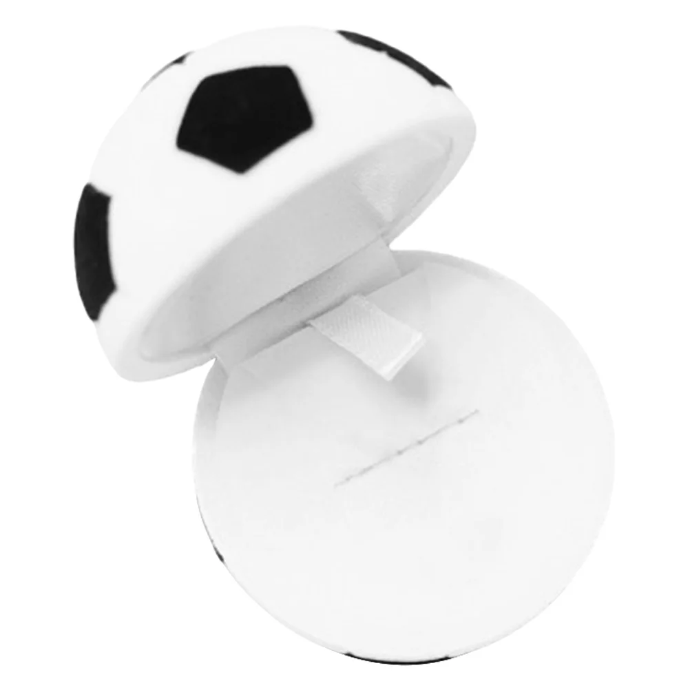 

Mini Football Ring Box Flocking Plastic Display Case Lightweight Compact Storage Wedding Ceremony Engagement Gift Jewelry