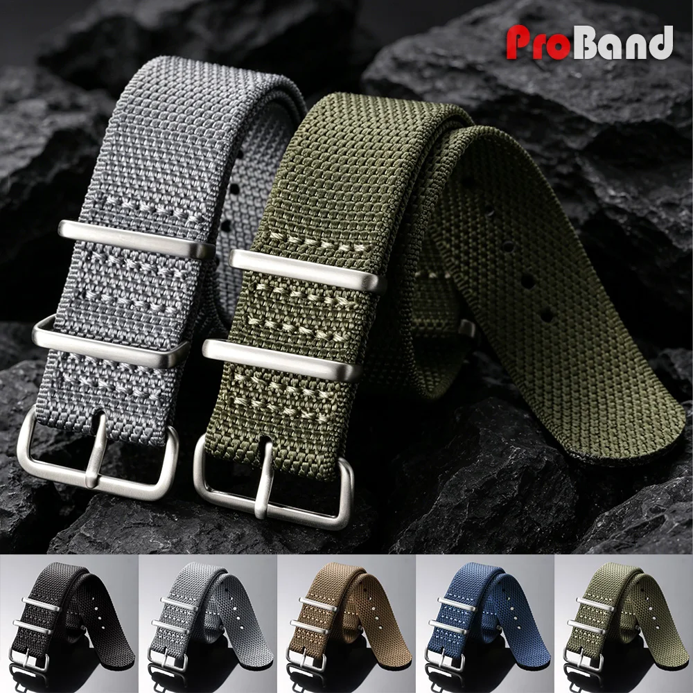 High Quality Fabric Watch Band 20mm 22mm One Piece Nylon Watch Strap Men Women Sport Military Weave Bracelet for Omega for Seiko view 3