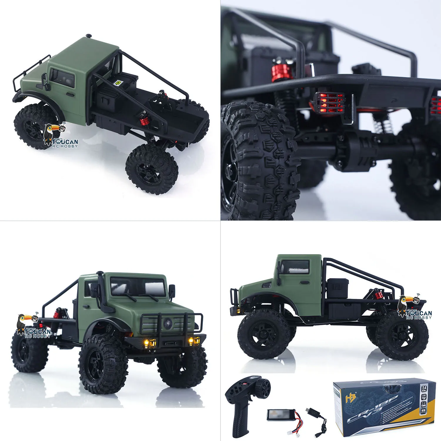 

1/18 2.4G RC Rock Crawler Car CR18P V3 4WD Offroad Climbing Vehicle RTR Ready To Run Hobbywing Brushless Motor ESC LED