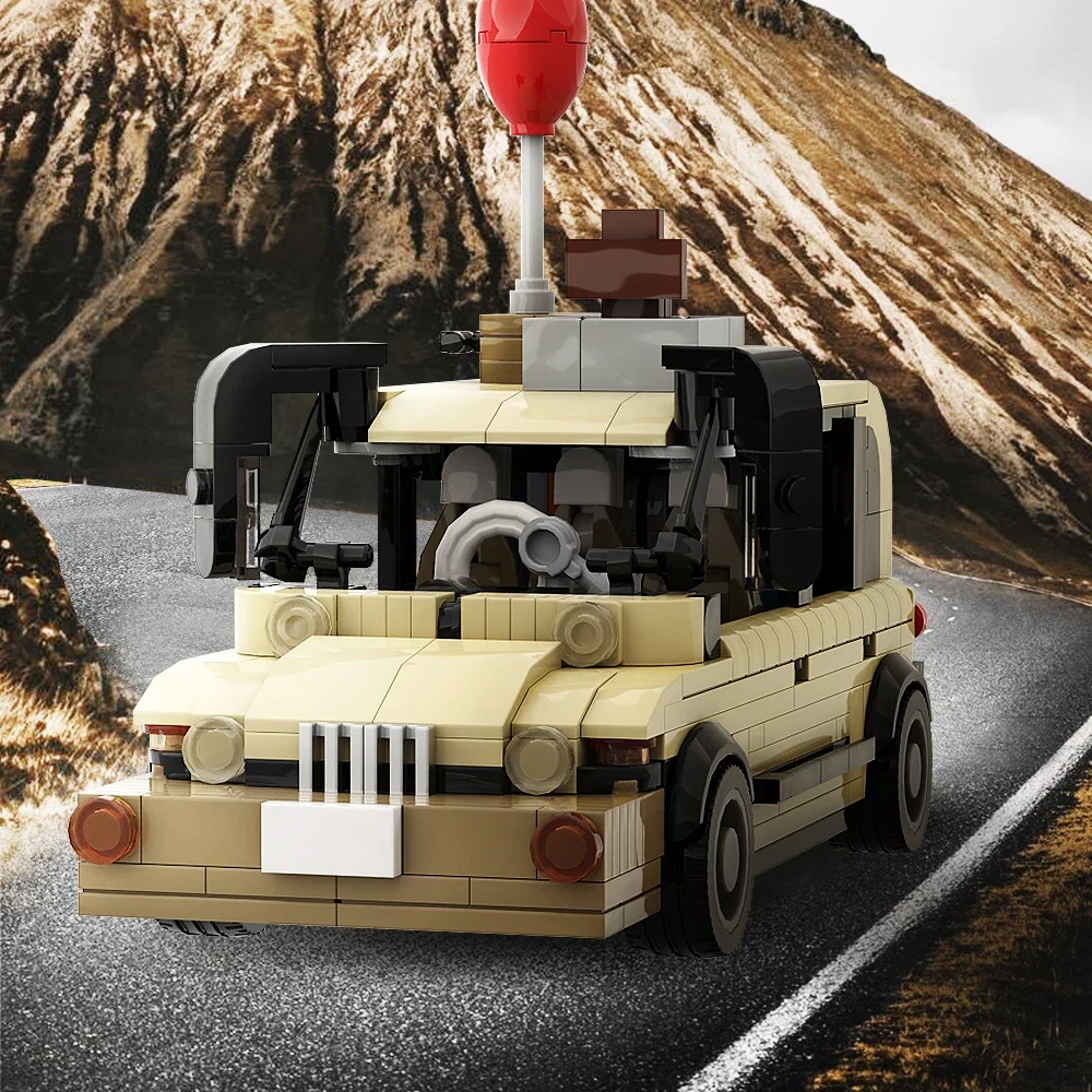Moc cidade jeeped caminhão de corrida estrada rovered james estilo antigo modificado pickup bloco de construção brinquedos crianças menino presente aniversário