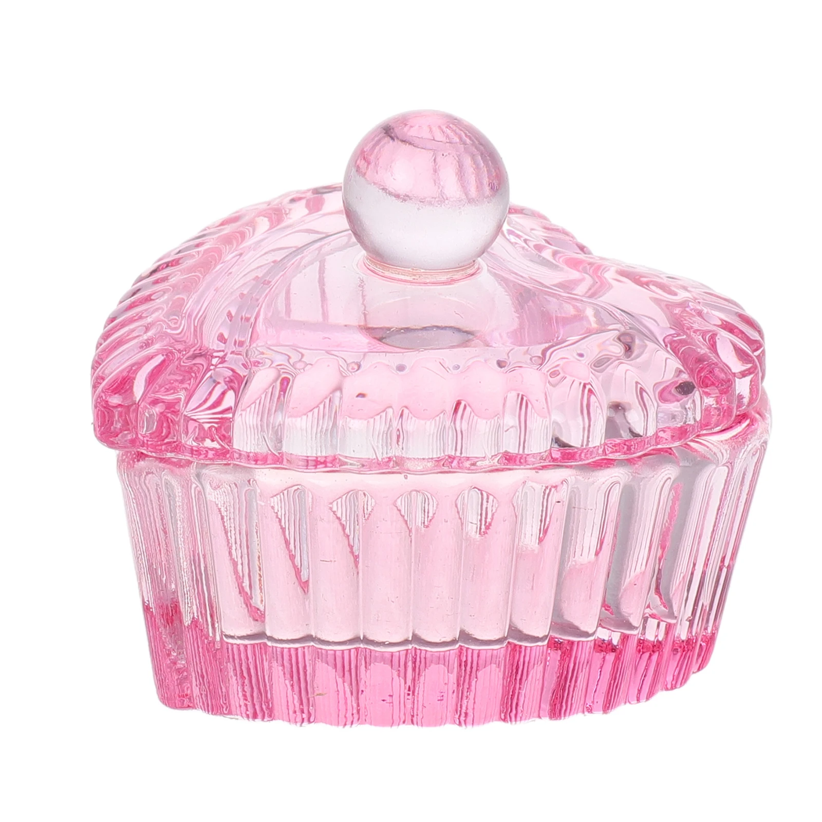 Heart Shaped Crystal Glass Dappen Dish With Lid Nail Polish Remover Container Brush Washing Bowl Jewelry Tray Japanese