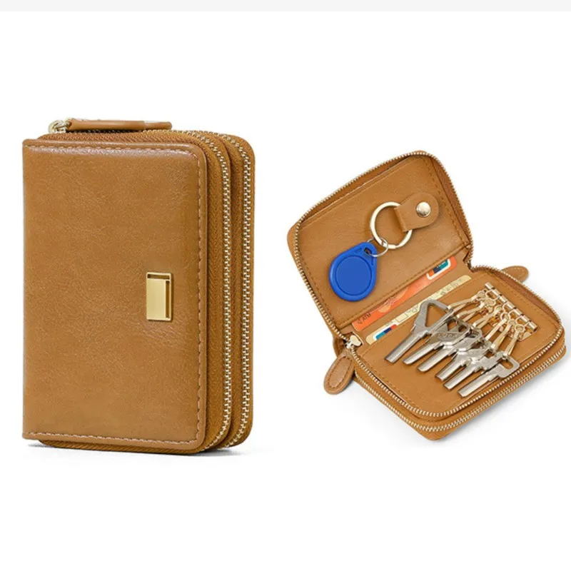 

Органайзер с несколькими слотами большой емкости, чехол для ключей, кошелек для хранения на молнии для мужчин и женщин, держатель для карт, бумажник Billetera Para Mujer