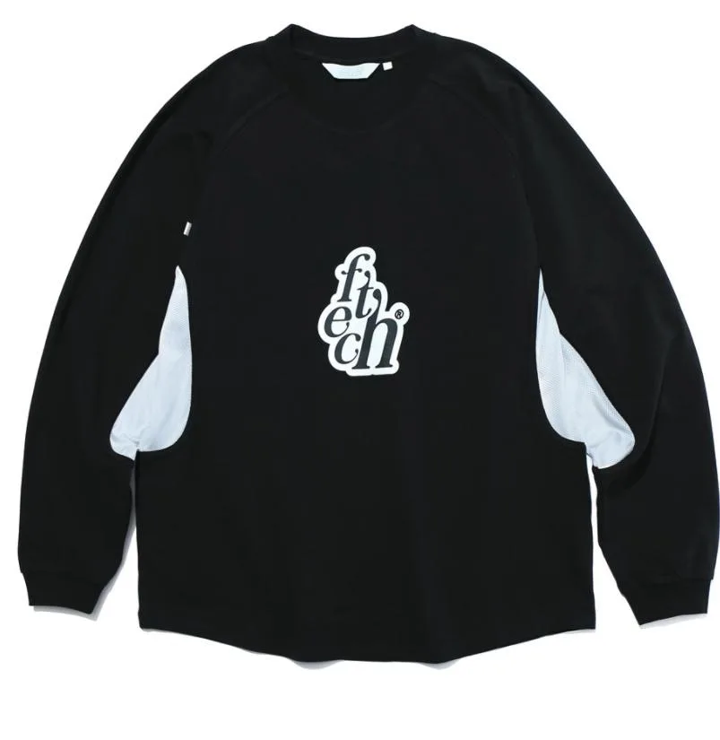 

Fetch23 Весенняя новая футболка Long Sve LS Ftr с принтом логотипа Street Sle round Ne Regular Fit с мультяшным узором, женская...