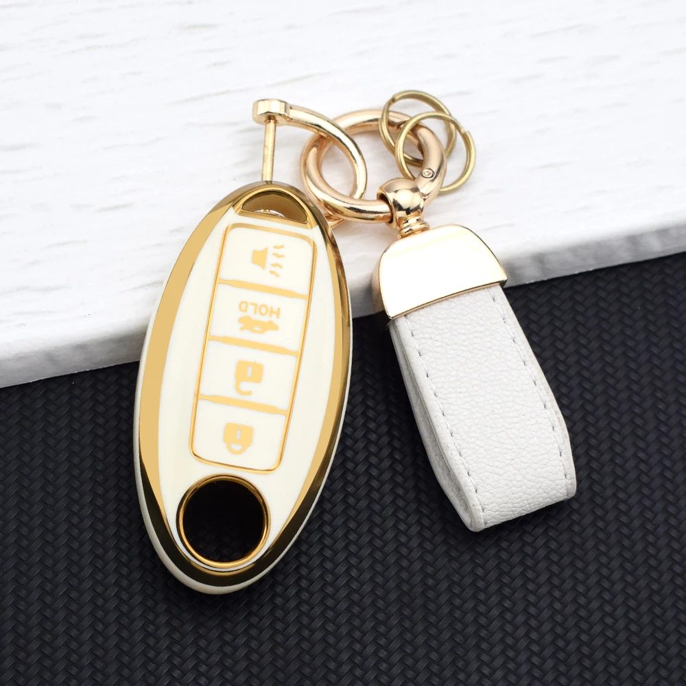 4 Buttons Car Key Fob Case Shel for Nissan Rogue Teana Sentra Versa ALTIMA MAXIMA Sunny 2012 - 2026 Protector Keychain