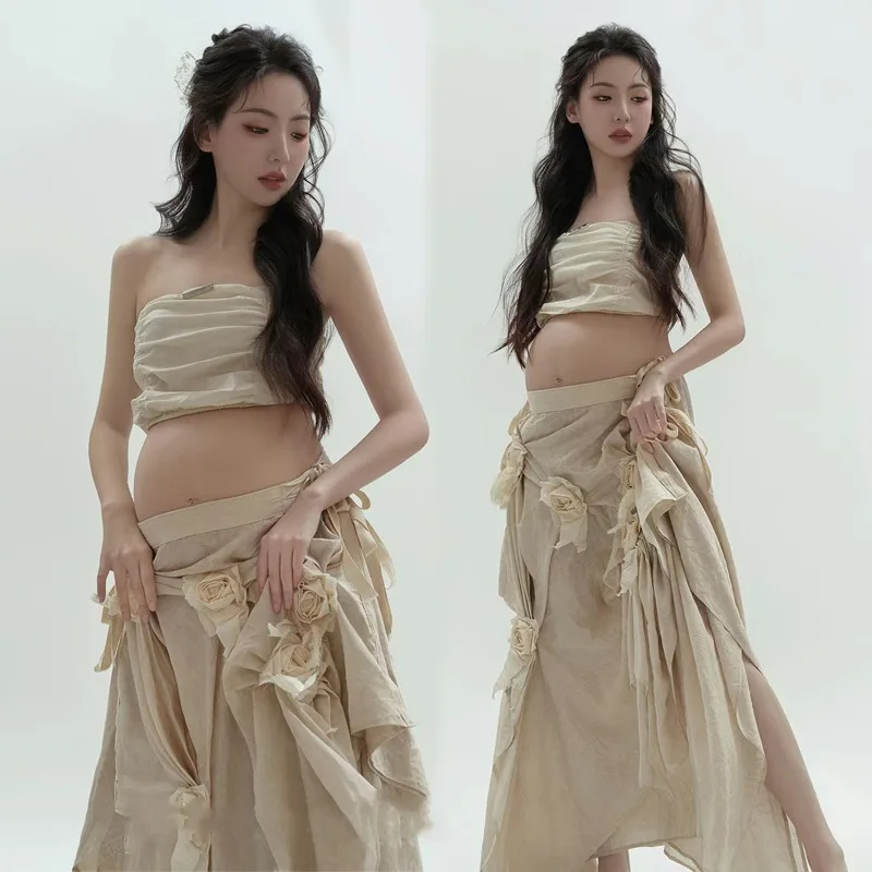 2025 Women Pregnant Maternity Dress for Photography photo shoot Summer Lace Maxi Dress Pregnancy Maternity Clothes