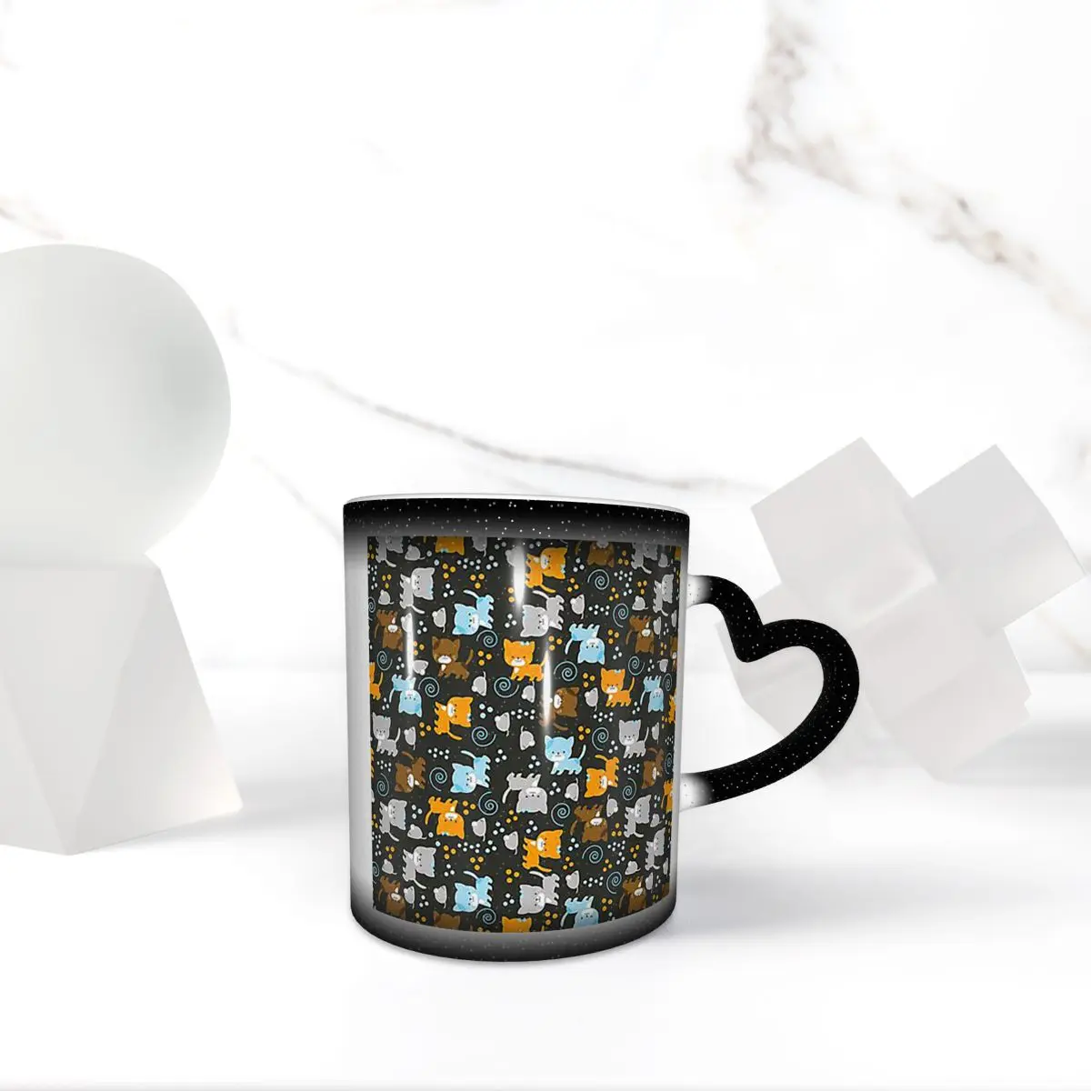 Gray Ginger And Siamese Kittens Cats Mug Funny Ceramic Coffee Cups Tea Mugs Milk Cup Drinkware Gifts for Friends