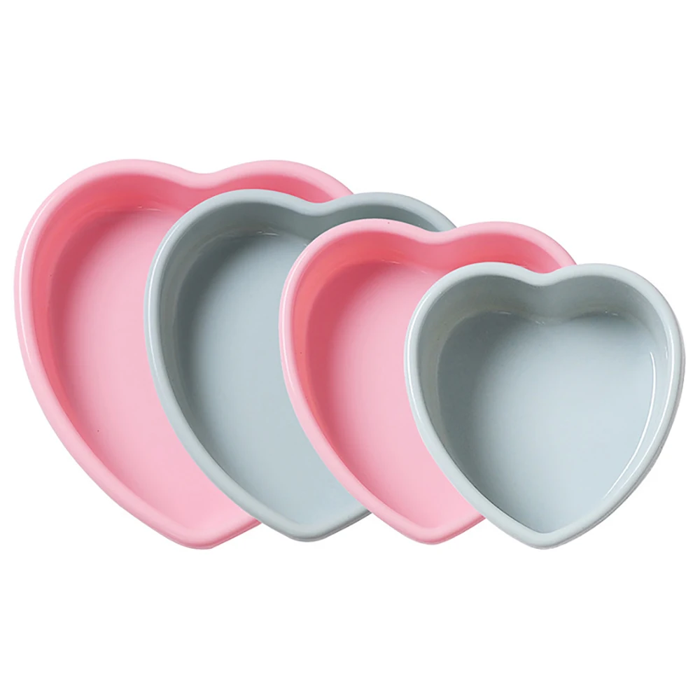 4 7 9 10 inches Heart Shape Muffins Cake Mold Non-stick Silicone Baking Pans Cupcake Molds for Wedding Birthday Christmas Party