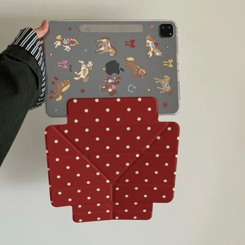 

Pony Horse Dot Detachable Magnetic Tablet Case For Mini7 6 iPad11 10 6 5 Pro 2024 2022 2021 2020 2018 Air 2025 2024 5 4 3 Cover