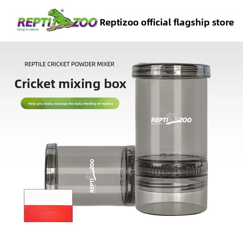

Reptizoo Insect Dusting Box for Reptiles,Cricket Feeder&Lid-for Bearded Dragons,Crested&Leopard Geckos,Vitamin Mixing Container