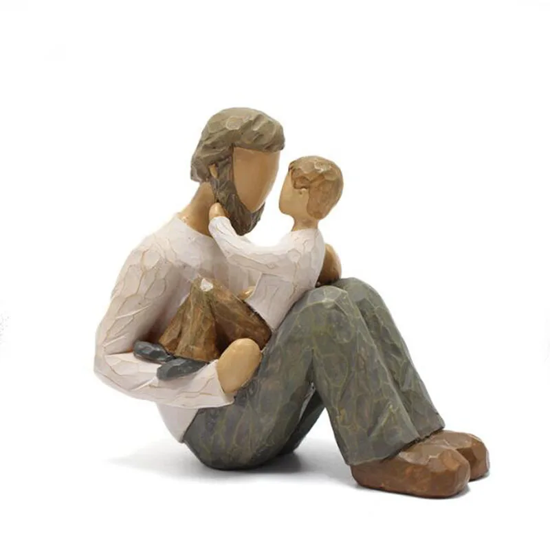 New Style Father and Son Statue Ornaments Creative Household Desktop Ornaments Resin Crafts Home Decor