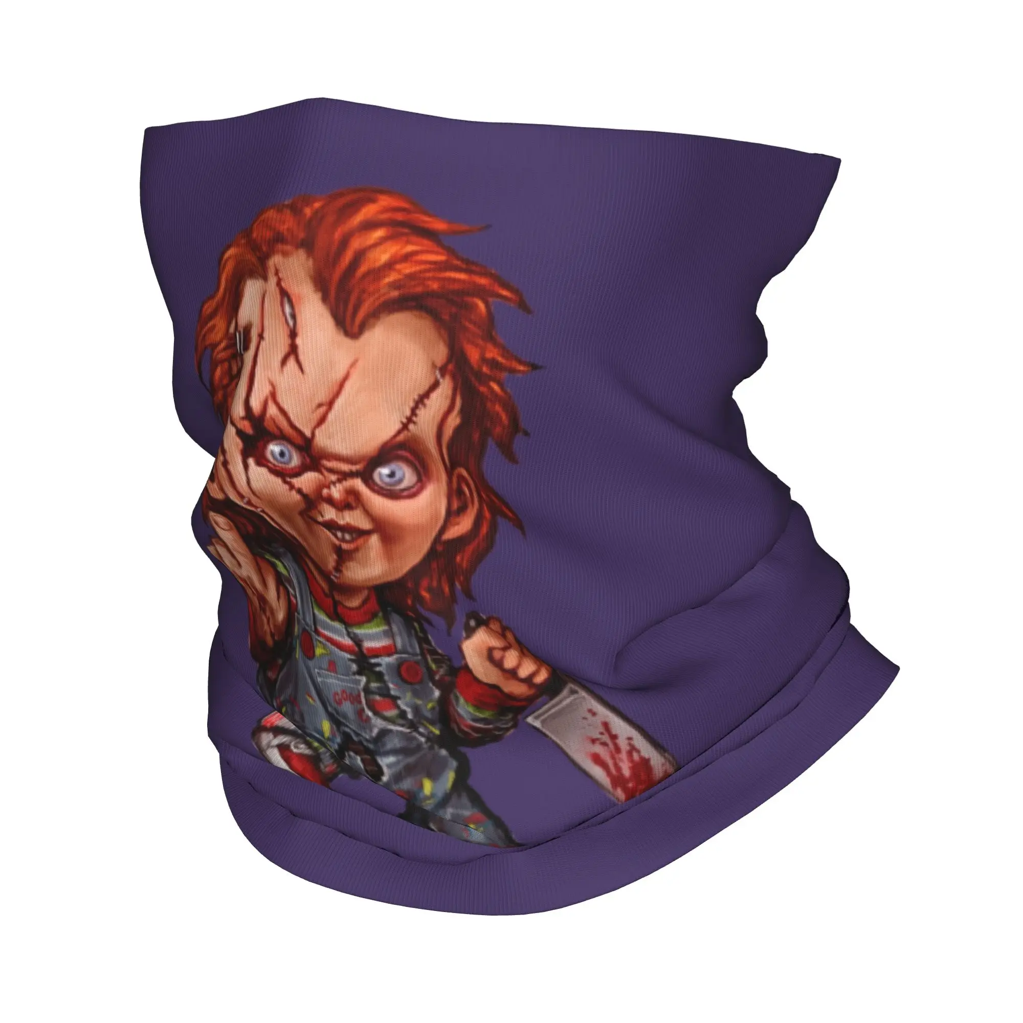Custom The Killer Doll Chucky Bandana Neck Warmer Men Women Winter Ski Hiking Scarf Gaiter Child's Play Horror Movie Face Cover