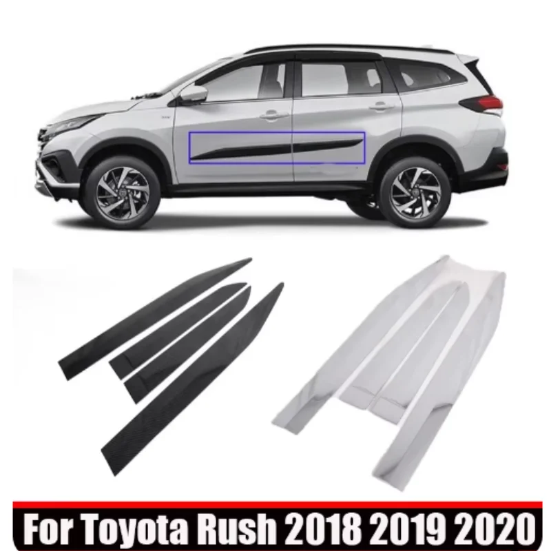 

For Toyota Rush 2018 -2022 ABS carbonfiber Side Door Body Molding Line Cover Trim Protector Decoration Exterior Accessories