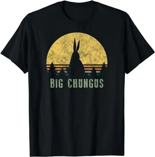 Big Chungus T Shirt Retro Vintage Sunset Meme Video Game SweaT 35493