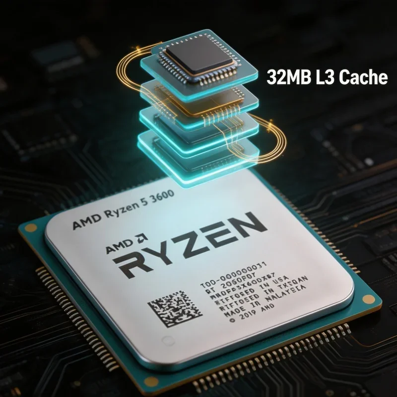 AMD Ryzen 5 3600 3D Rendering Processor 6 Core 12 Thread 3.6GHz 7nm 65W 32MB L3 AM4 Desktop CPU