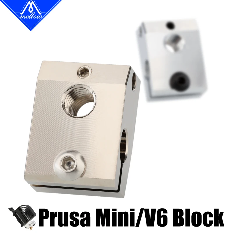 

Mellow 1Pcs Aluminum/Copper Prusa mini Heater Block For PT100 Sensor Cartridge Themocouple&Thermistor HotEnd For 3D Printer Kit