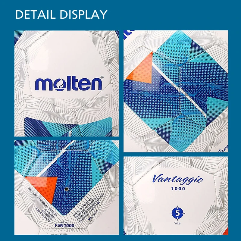 2025 كرة القدم المنصهرة مخيط بالآلة كرة القدم الحجم الرسمي 5/ 4 للجنسين مادة البولي يوريثان لينة مقاومة للاهتراء كرة التدريب المنافسة