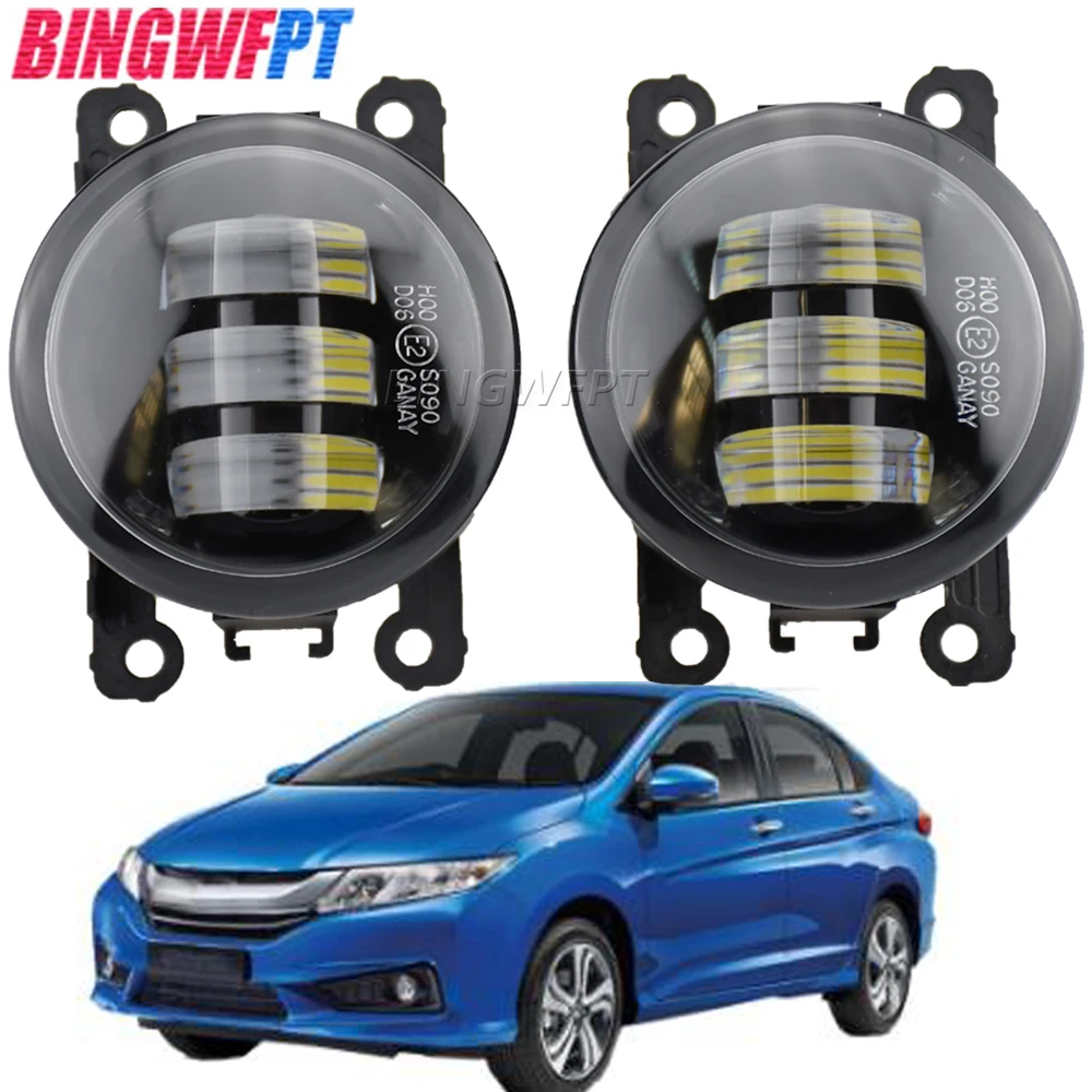 Car LED Fog Light DRL H11 Foglamps For Honda City 2014 2015 2016 2017 2018 Auto Fog Light Assembly Daytime Running Fog Lamp 12V