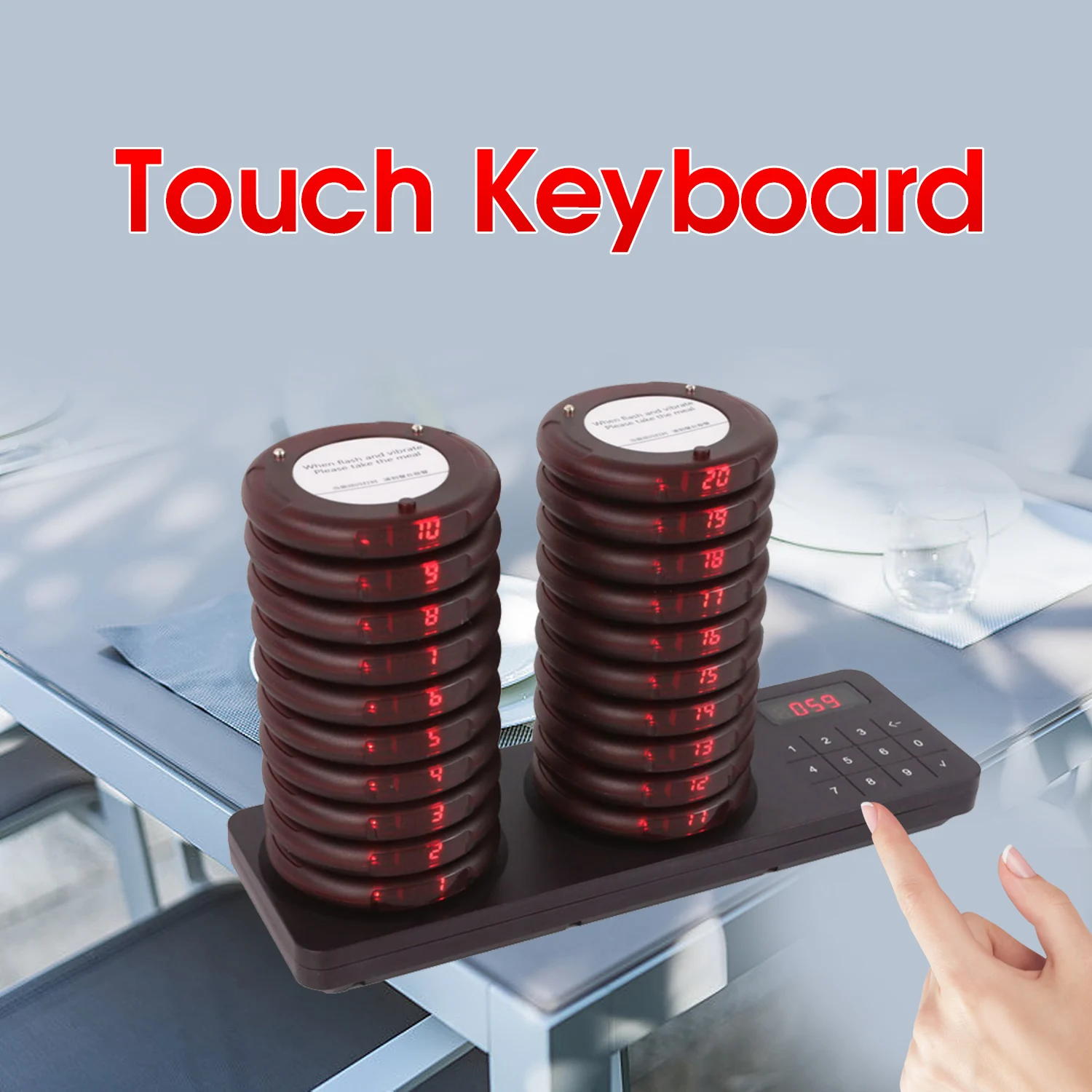 Wireless Restaurant Pager System Waterproof Buzzers Calling System Food Pager For Cafe Church Clinic Food Court Food Truck