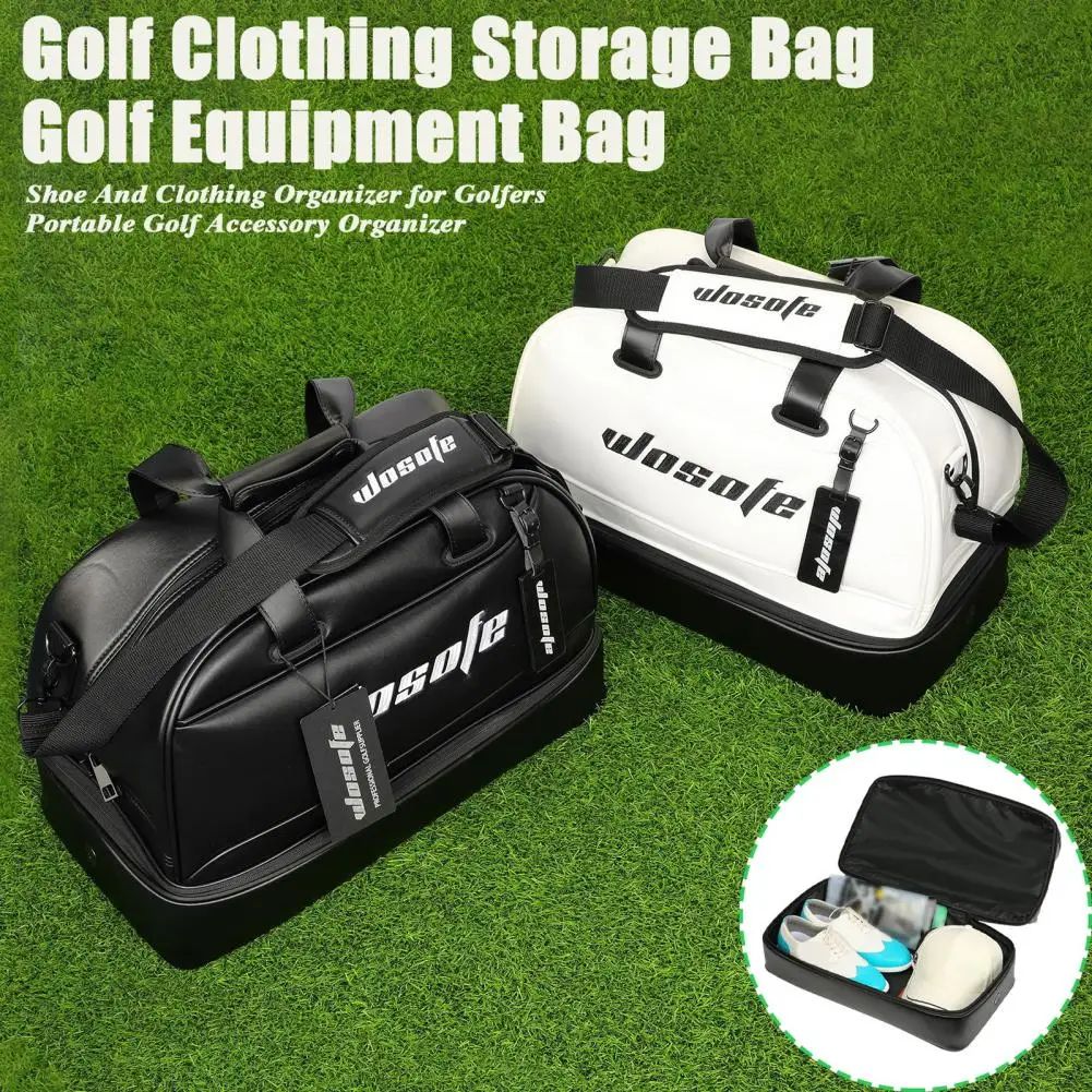 

Golf Clothing Storage Bag Waterproof Golf Storage Bag with Ventilated Shoe Carrier for Accessories Clothes Faux for Sunglasses