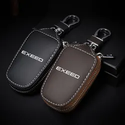 Car smart key case cover key wallet leather key chain Pendant protect Anti loss For Chery Exeed RX TX txl rx lx VX Accessories