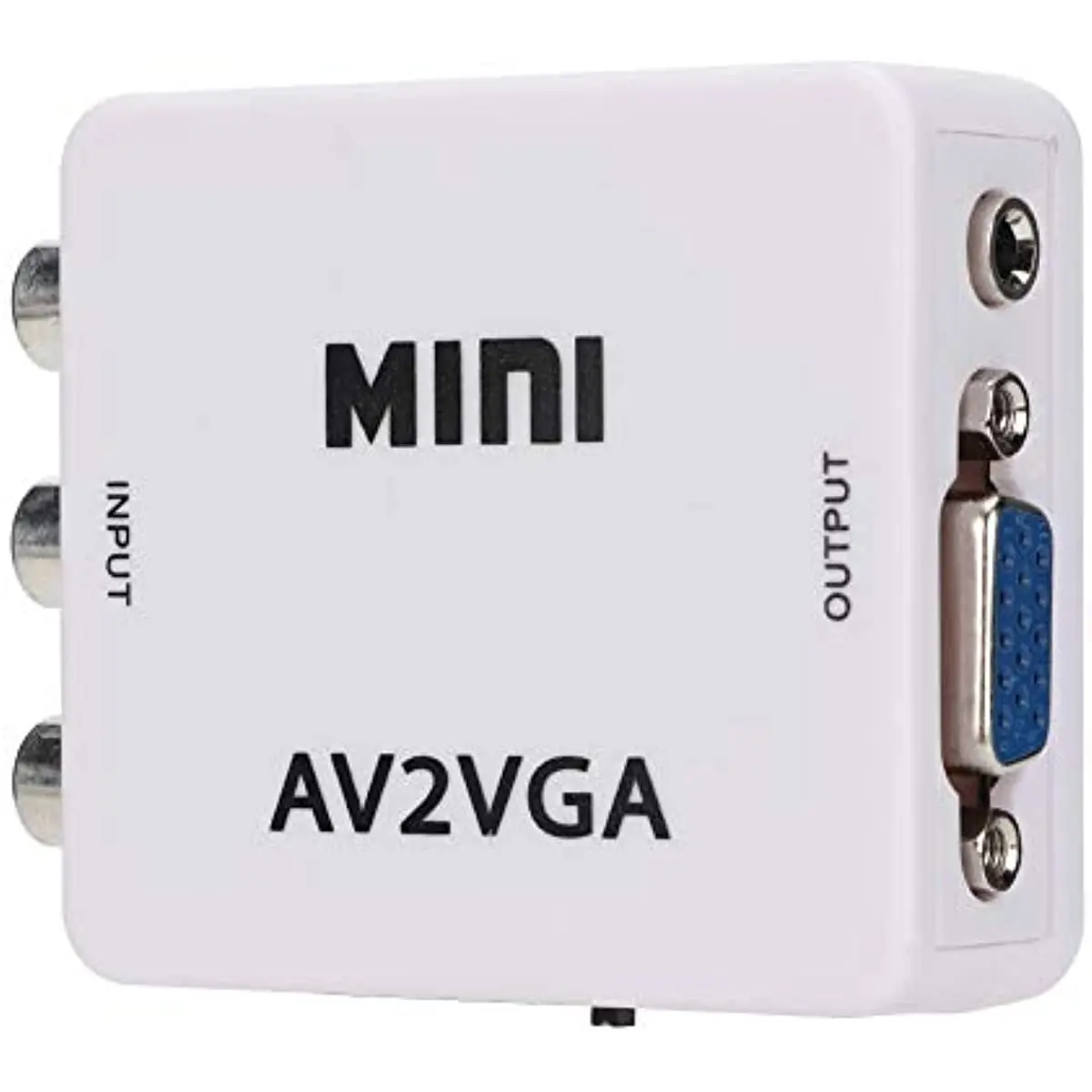 

VGA to Video Converter, Composite AV to VGA Adapter, TV SetTop Box Audio Video Converter (White)