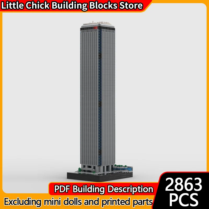 

City Street View Model MOC Building Bricks Cheung Kong Center Modular Technology Children Holiday Gifts Assemble Toys Suit