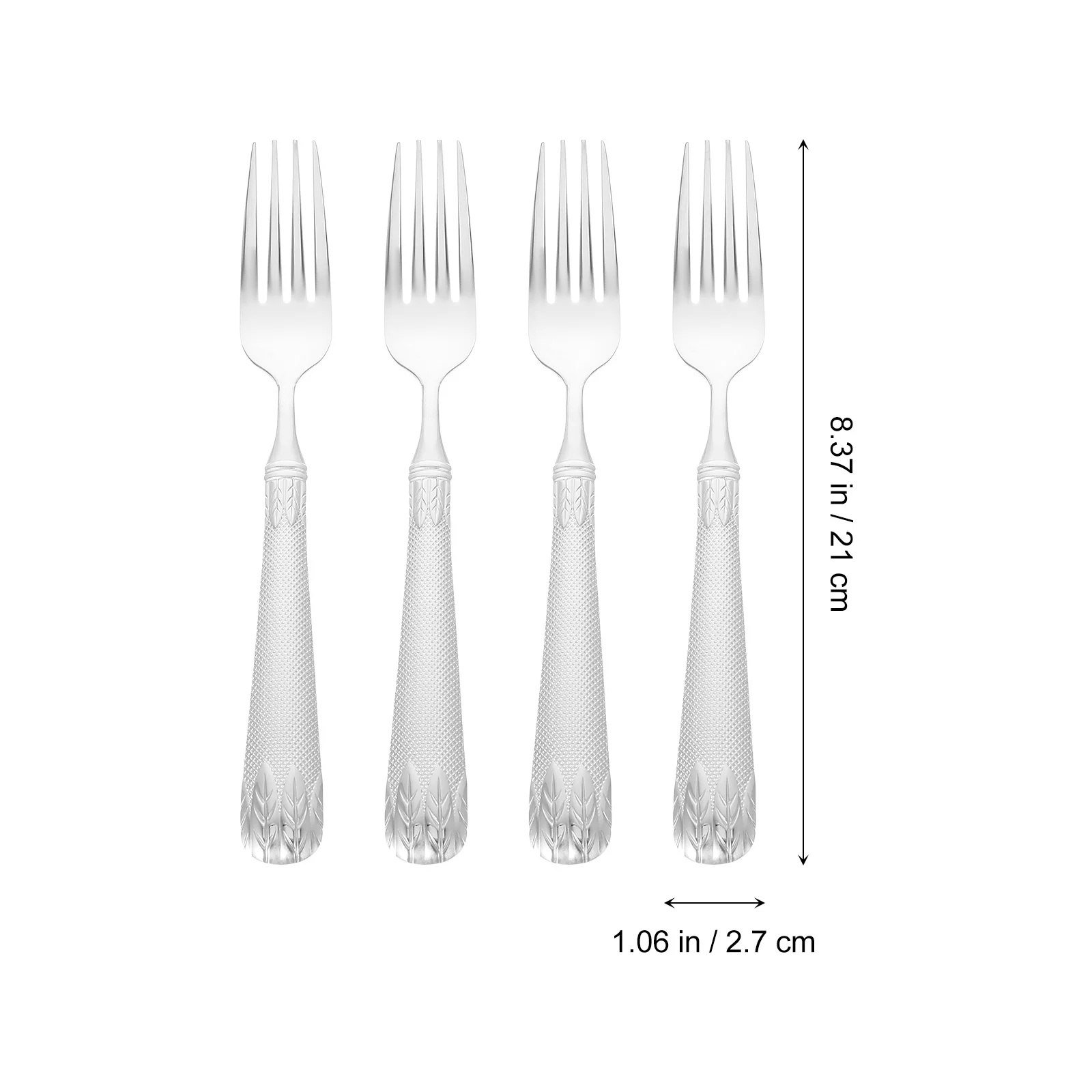 

4Pcs Hammered Barbecue Fork Stainless Steel Long Handle Western Food Forks Rustproof Safe Mouth Salad Food Fork