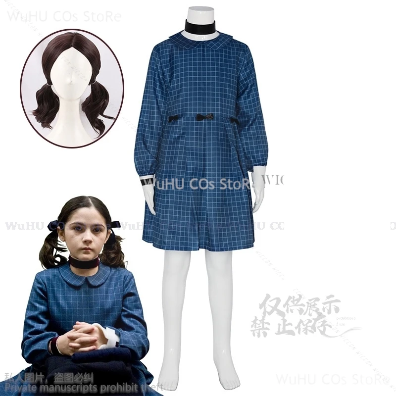 2024 Halloween Costume Esther Cosplay Dress Horror Movie Heroine Costumes Orphan Esther Cosplay Wigs Women Brown Curly Synthetic