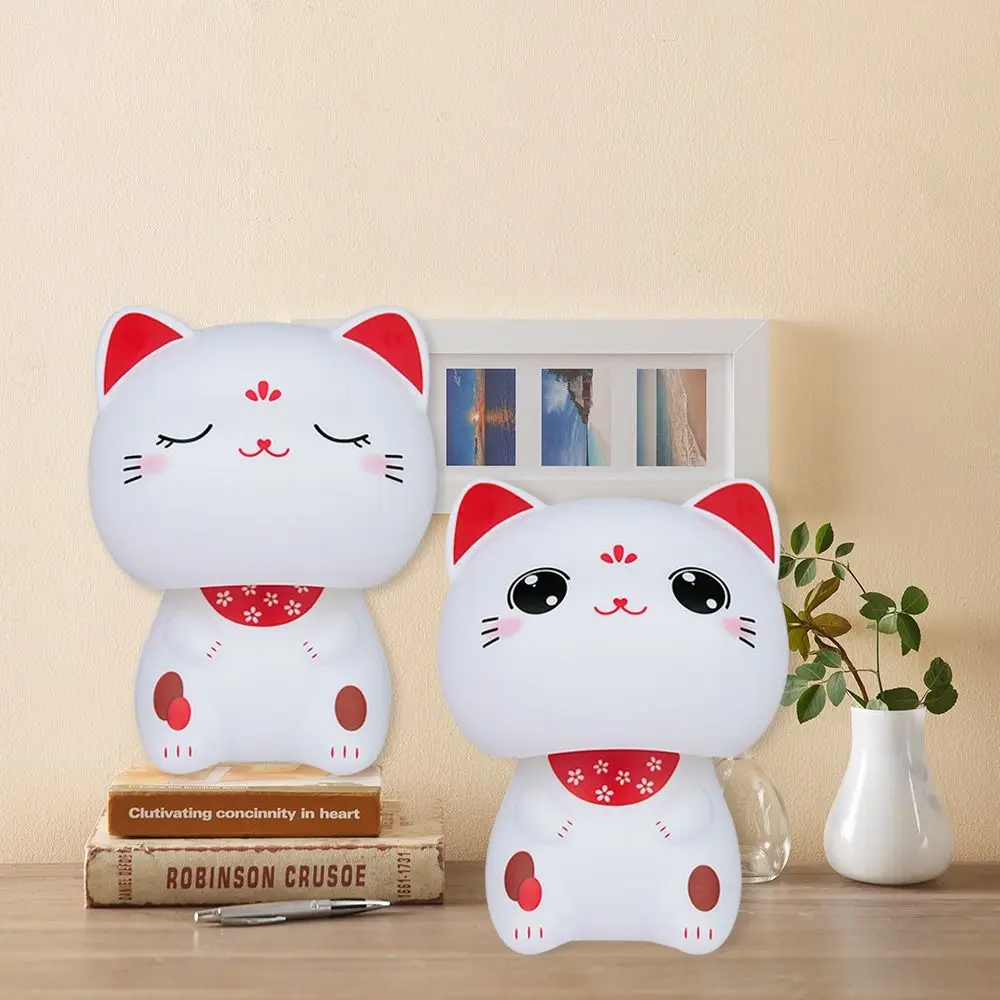 Creative Office Home Auto Interior Ornament Waving Fortune Figurine Cat Lucky Cat Mold Nodding Lucky Cat Car Decoration