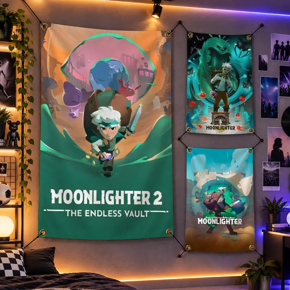 Game Moonlighter Indie RPG Adventure Flags Personalized Flag Room Dorm Camping Picnic Garage Bar Indoor Outdoor Wall Decor