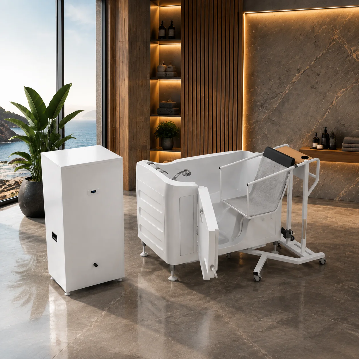 Walk-In Bathtub For Elderly Home Use Sit-and-Soak Style Barrier-Free Door Acrylic Massage Tub For Seniors Bathroom