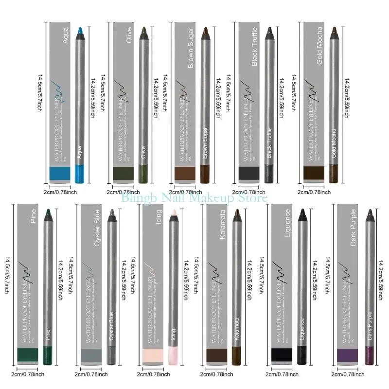 28TA Longwear Eyeliners, Longwear Eyeliners, Waterproof Natural Outline Black Matte Eyeliners Pencil for Watery Eyes or Holiday