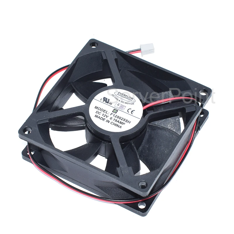 Genuine New F128025SH DC12V 0.19A 80*80*25mm Two Wires Server Square Cooling Fan