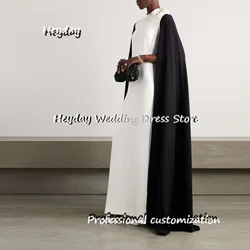 Heyday Crepe O-Neck A-Line Watteau Train Appliqyes Full Classics Draped Formal Occasion Evening Party Pretty Dresses Heyday 2024