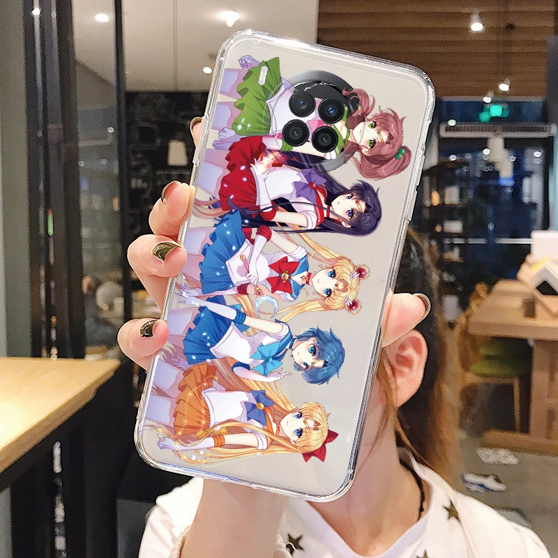 Caixa de telefone de silicone transparente para huawei nova 8i honra 50 lite, marinheiros, coelho, meninas bonitos, gato, desenhos animados