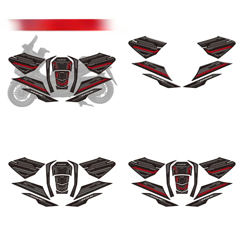 

For HONDA FORZA350 Rubber Fuel Tank Stickers Kits Of Motorcycle Accessories Gas Tank Decoration And Protection Thicken Decals