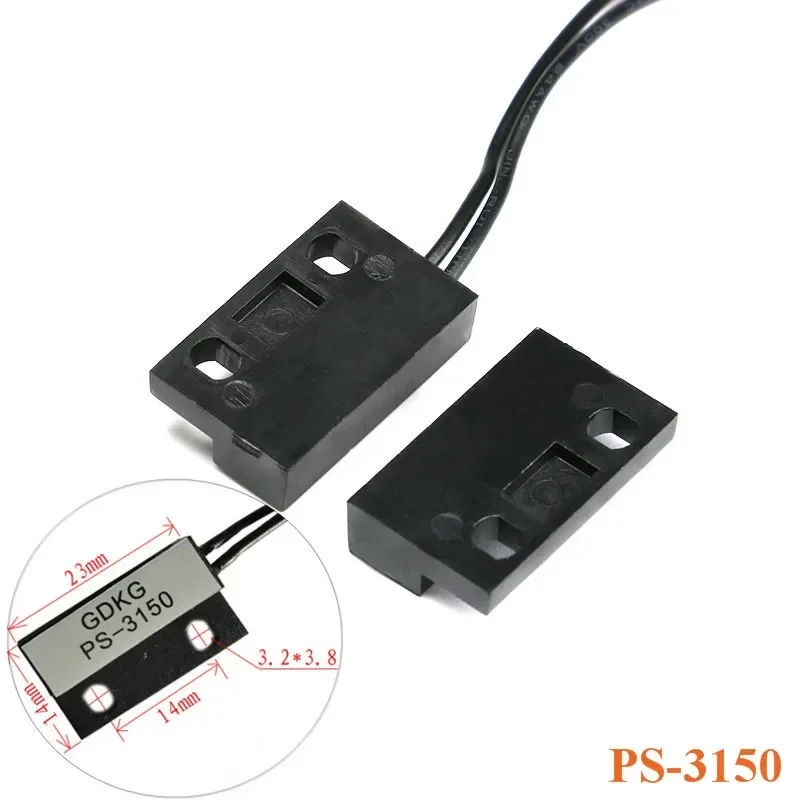 Sensor de interruptor de lengüeta piezas PS3150, normalmente abierto, sin proximidad, Contactos magnéticos de puerta y ventana, distancia de inductancia de cable de 30cm, 1-10 PS-3150