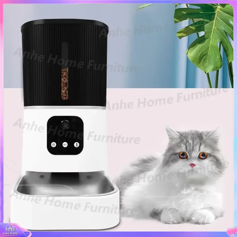 Automatic Pet Feeder with Camera WiFi App Control Timed Smart Food Dispenser for Cats Dogs Rechargeable Battery Powered