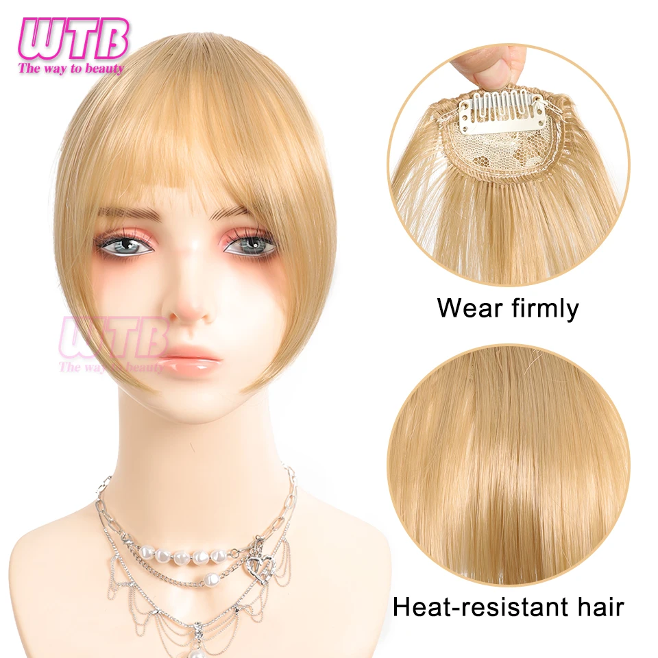 Women's Synthetic Bangs Wig, Natural Eight Side Bangs, 8 Inch Black Brown Daily Wear Natural Fluffy.