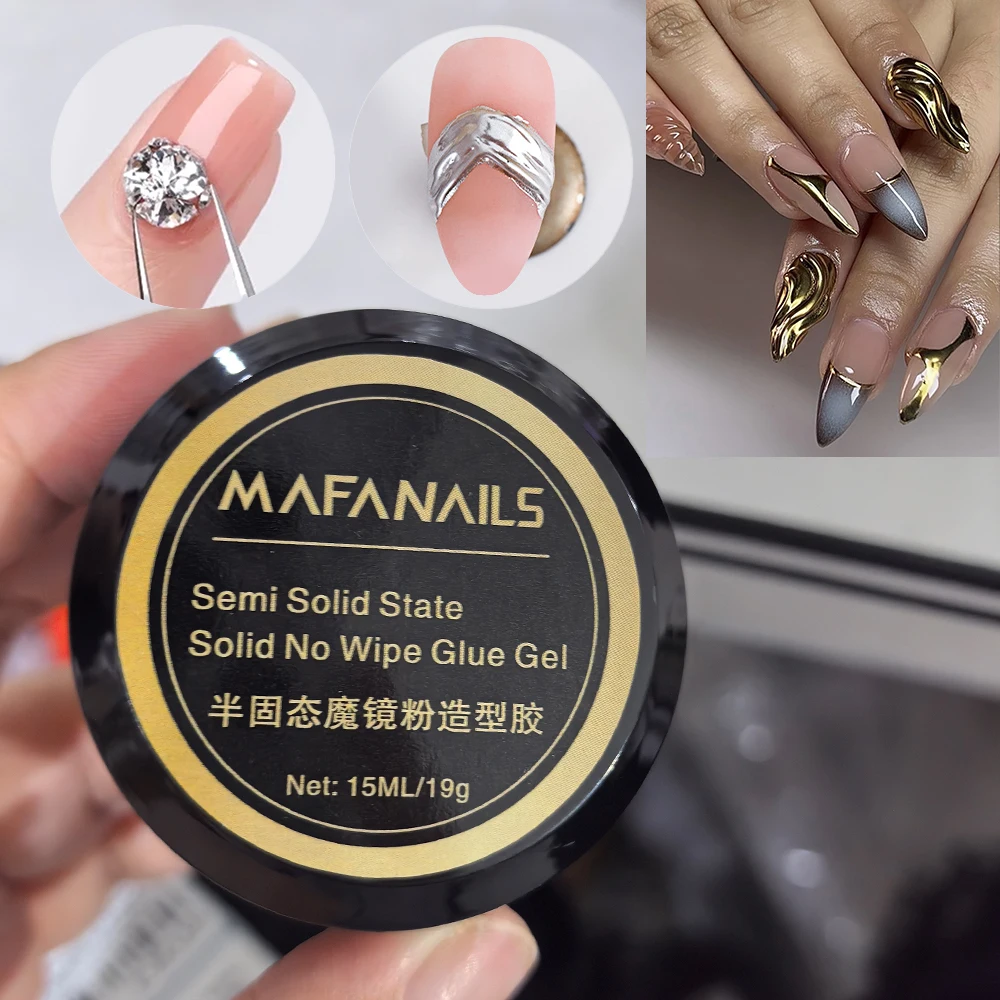 

5/15ml/Jar Clear No-Wipe Rhinestone Glue Mirror Powder Gel Nail Carving Sculpture Gel 3D Painting Gel UV LED Nails Glue DIY Tool