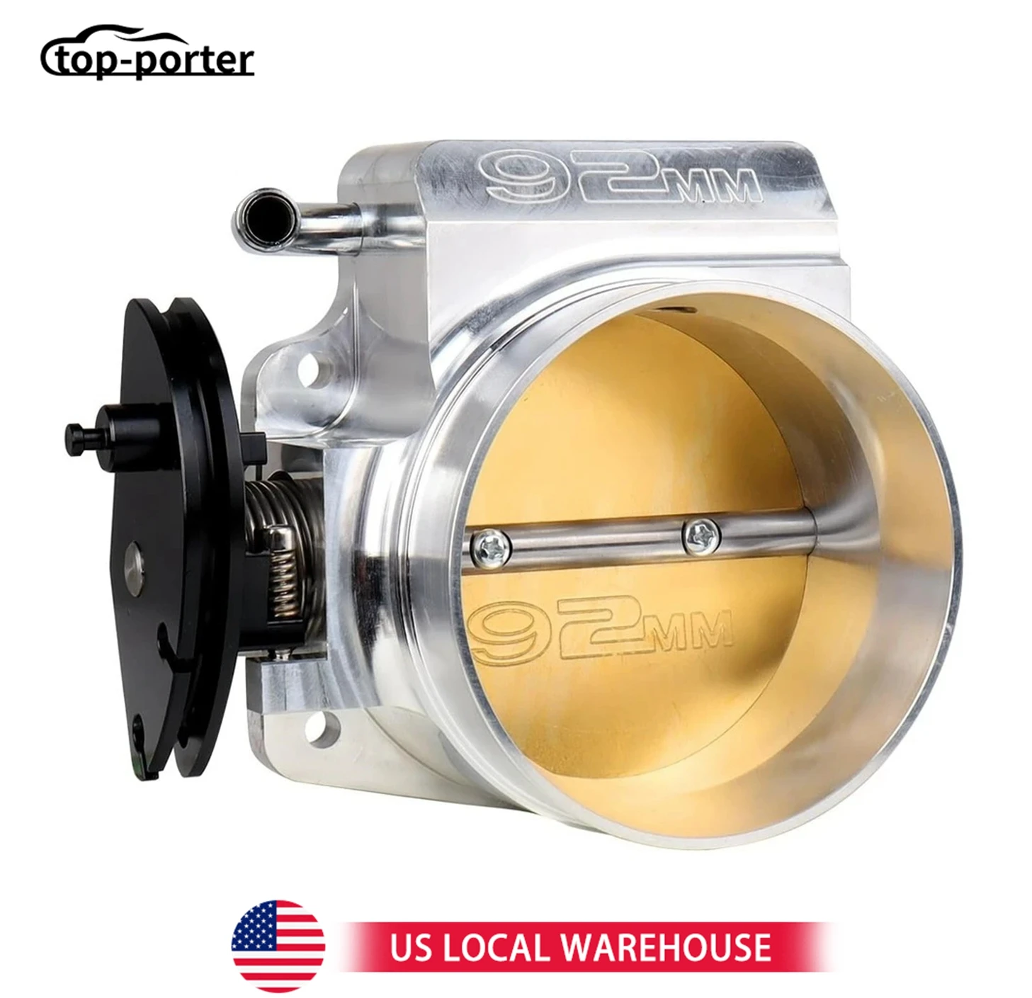 

For GM LS1 HRC-6454TB-S LS Throttle Body 92mm Drive By Cable DBC TBI 4 Bolt TPS IAC Aluminum