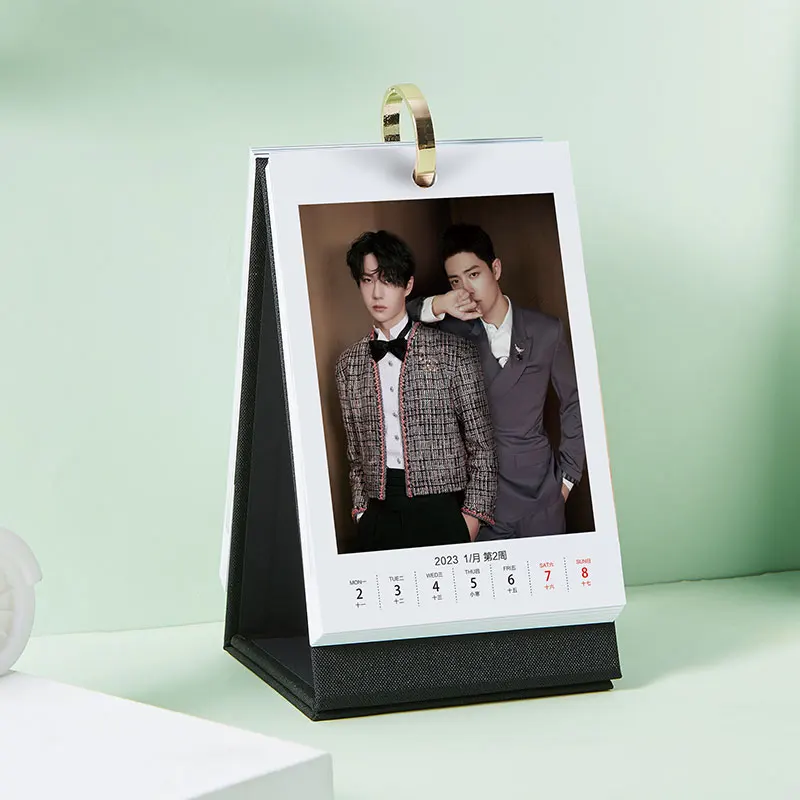 Xiao Zhan, Wang Yibo, 2023 Weekly Calendar, Stars, Simple Table Calendar, Creative Small Fresh Table Set Gift