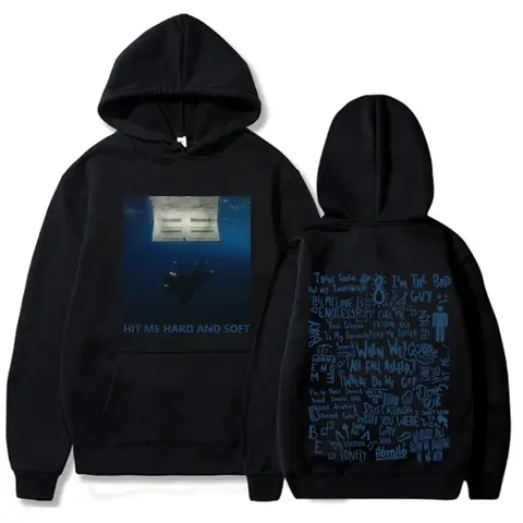 Hit Me Hard and Soft Tour Hoodie Billie Pullover Men Singer Graphic Printing Autumn Winter Fleece Sweatshirts for Fans