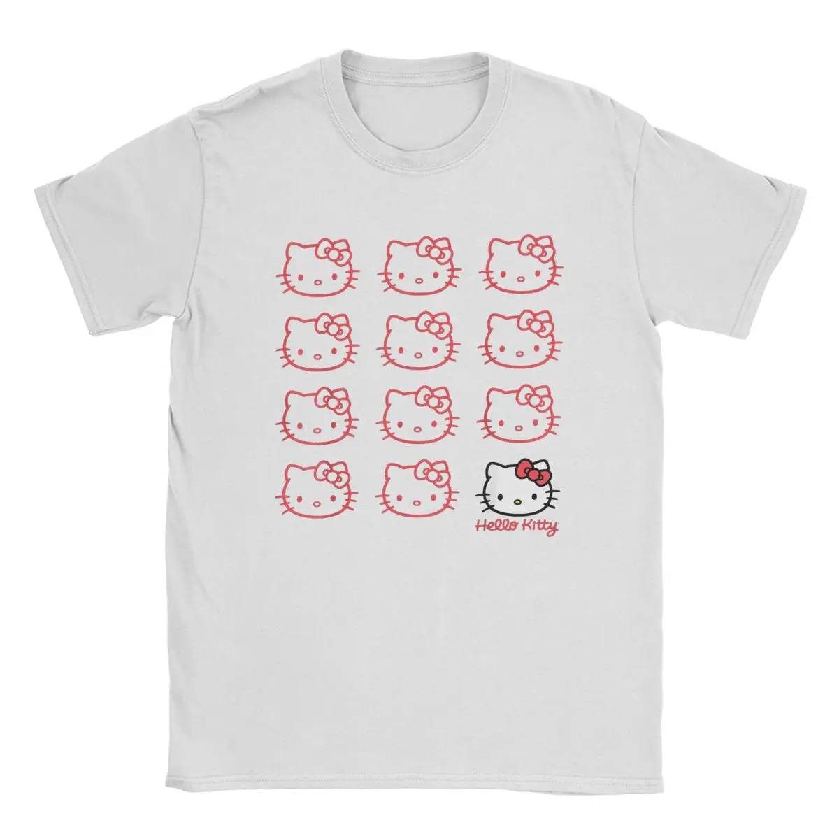 Men's Official Hello Kitty Cute Car T Shirts 100% Cotton Clothes Creative Short Sleeve Round Neck Tees Printing T-Shirt