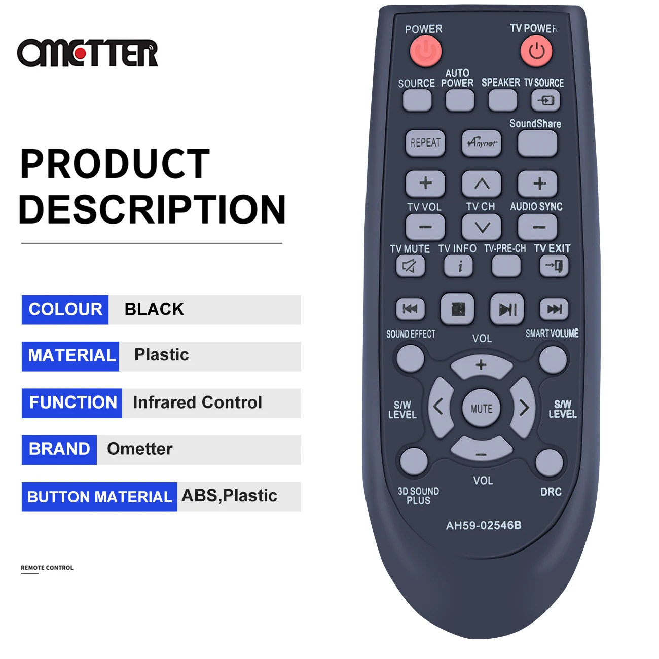 AH59-02546B عن التحكم ينطبق على سامسونج مكبرات الصوت من HW-F550 HW-F551 HW-FM55C HW-F550/ZA HW-F551/ZA HW-FM55C/ZA