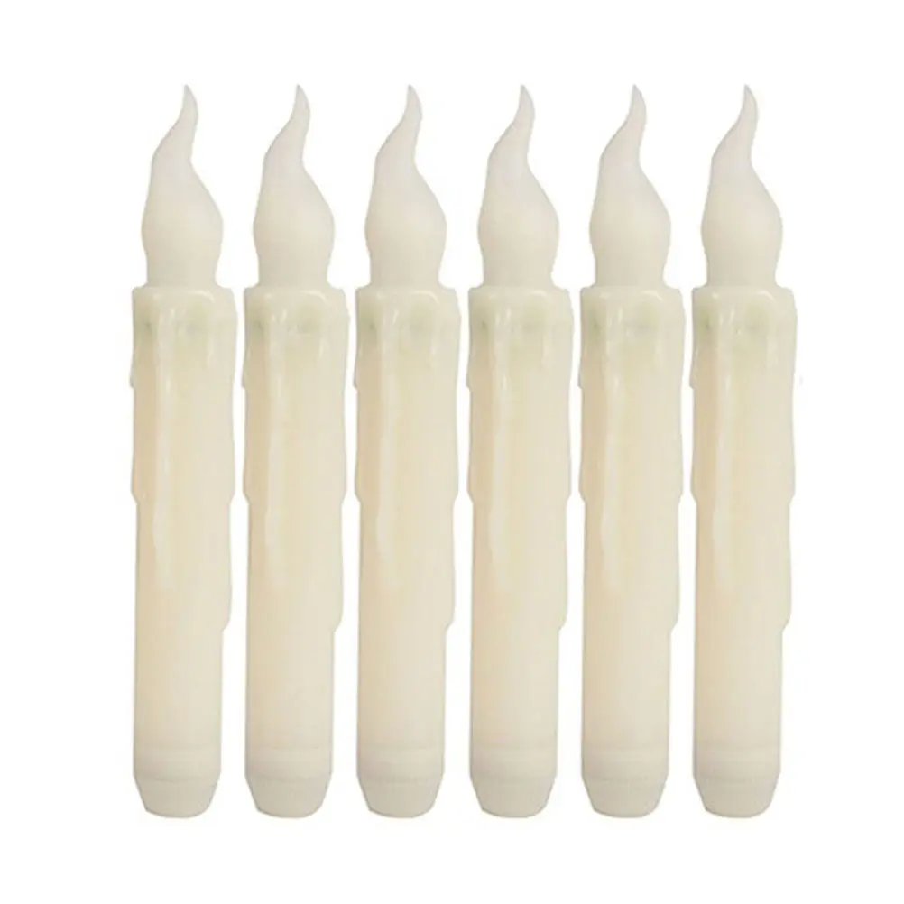 6Pcs Premium Flameless Candles LED Flickering Drip Appearance Remote on Off Control Safe Smokeless Light for Kids Pets