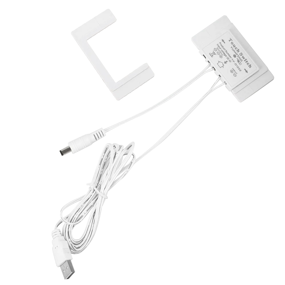 

Single Color Dimmable DC 5V LED Touch Switch USB Bathroom Cabinet Mirror Light Switch USB+DC Male Single Color