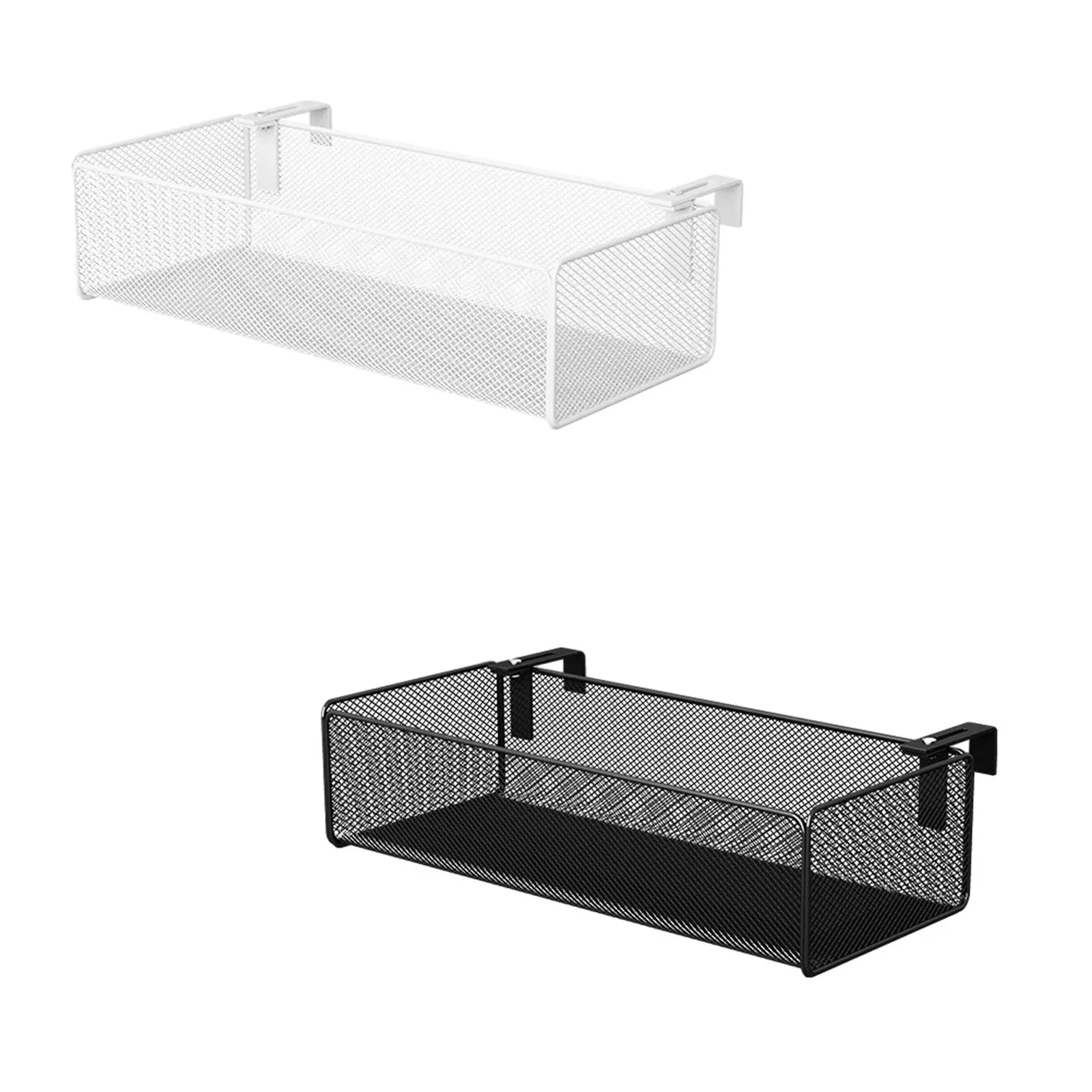 

Office Desk Divider Hanging Storage Basket Space Saving Accessory with Adjustable Hooks for Bed Rail Multifunctional Rectangle