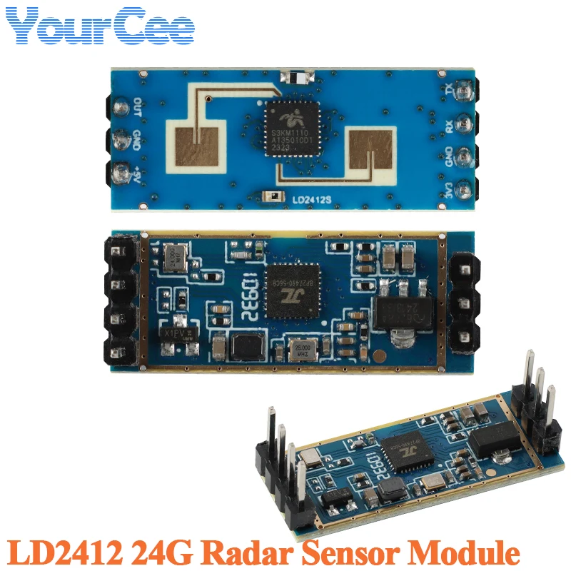 20pcs/1pc LD2412 24G Human Presence Sensing Radar Sensor Module HLK-LD2412 Wide-angle Millimeter Wave Radar Detect 9m GPIO UART